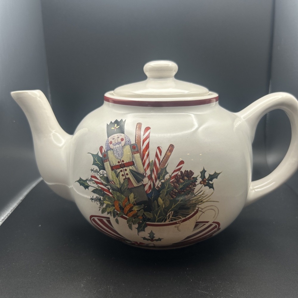 Holiday Nutcracker Soldier Teapot‎ in Green & Red